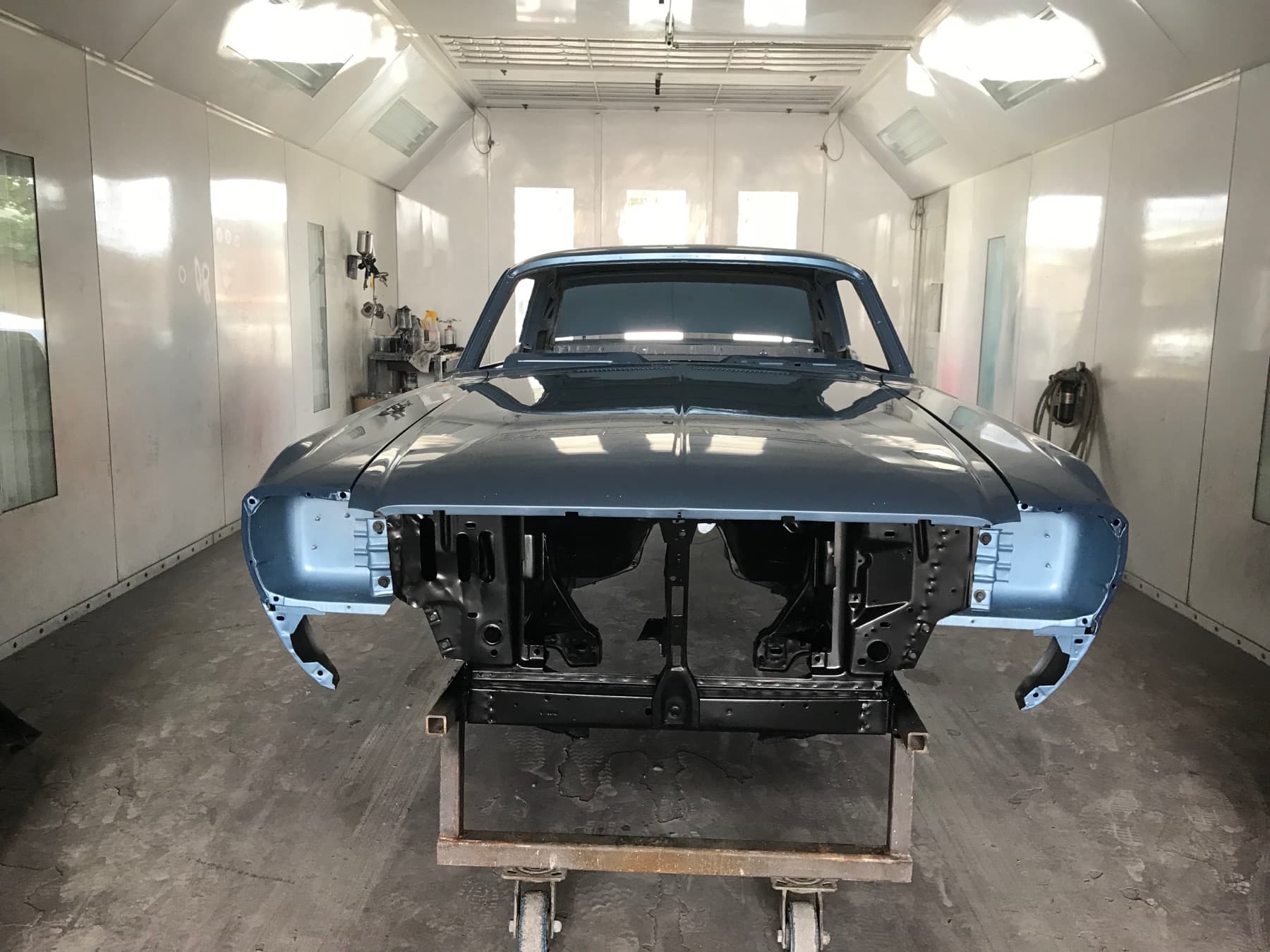 Dad's '67 in Brittany Blue, fresh out of the booth